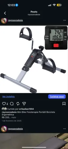 Mini Bike Fisioterapia Portátil Bicicleta Ergométrica R$ 200
