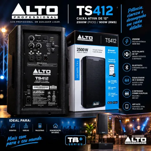 Caixa de Som Ativa Alto Professional TS412 2500W Bluetooth 12?