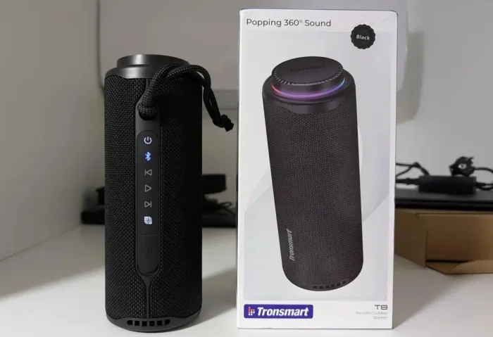 Caixa de Som Bluetooth Tronsmart T8 360° IPX7 RGB - 40w de potência (lacrada)