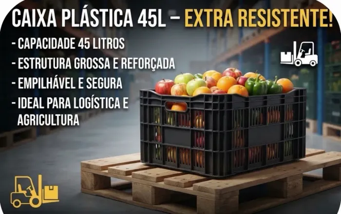 CAIXA VAZADA AGRÍCOLA, INDÚSTRIAL E DOMÉSTICA 45L 