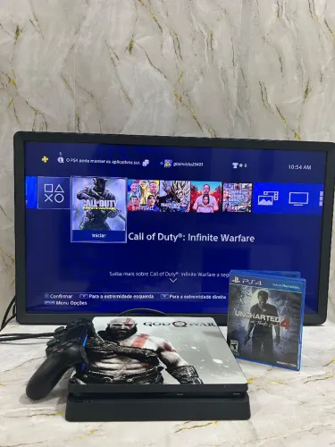 PS4 SLIM 1TB COM GTA V + OUTROS JOGOS