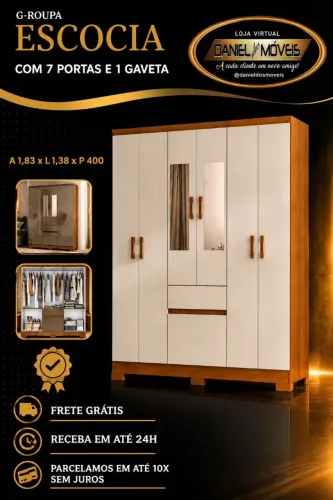 Guarda roupa com Espelhos e pés 