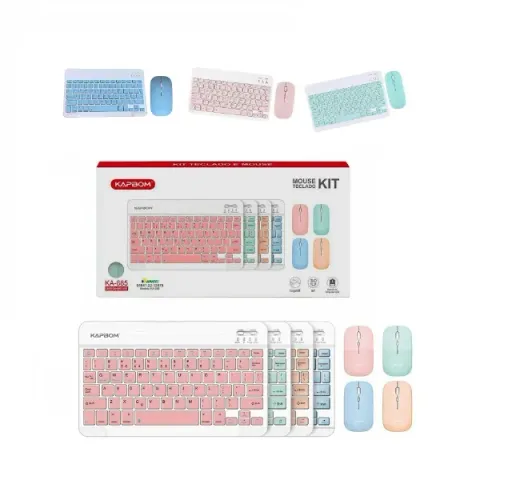 Kit Teclado E Mouse Sem Fio Bluetooth Kapbom
