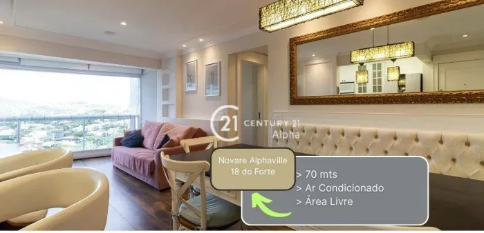 Apartamento com 2 dormitórios para alugar, 70 m² por R$ 9.640,00/mês - Melville Empresaria