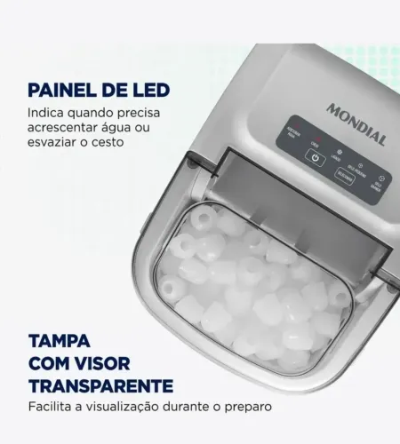 Máquina de Gelo Turbo Ice Premium, Mondial, 120W - MG-12-GI