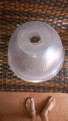 Kit 3 Cúpulas Prismáticas Transparentes Para Luminária Pendente Industrial