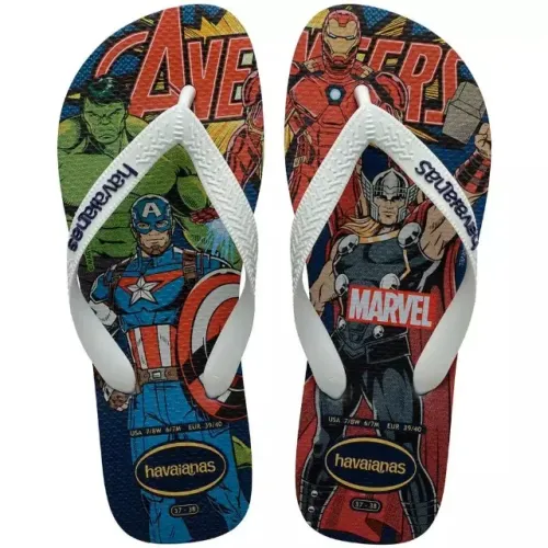 Chinelo Havaianas Masculino Top Marvel Classics Herói Azul *