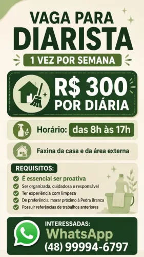 vaga para diarista