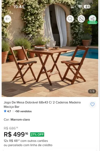 Mesa de bar madeira