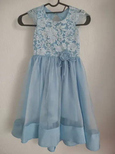 Vestido infantil de 4 a 5 anos azul bebe 
