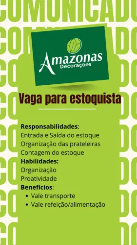Vaga para estoquista