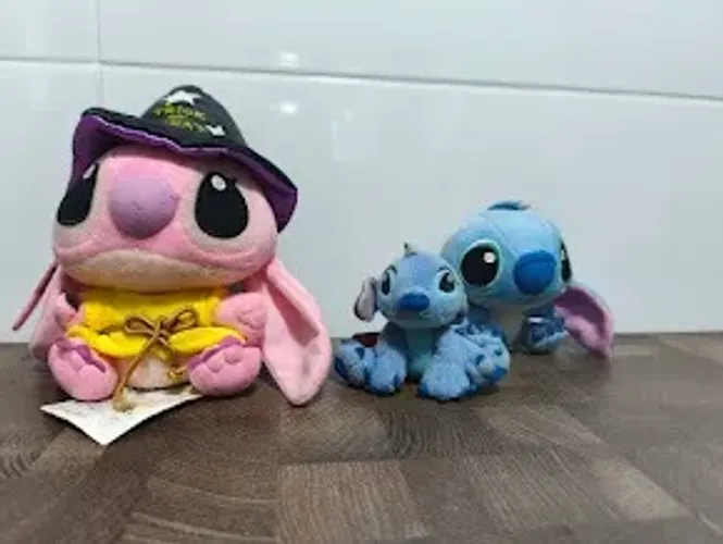 Kit 3 Pelucias Stitch e Angel Bruxinha trazido do Japão