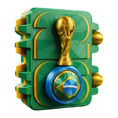 Caixa Organizadora Porta Figurinhas com Spinner Giratório - Copa do Mundo