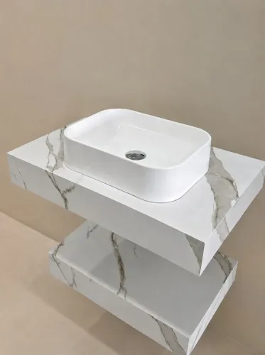 Pia de porcelanato para banheiro