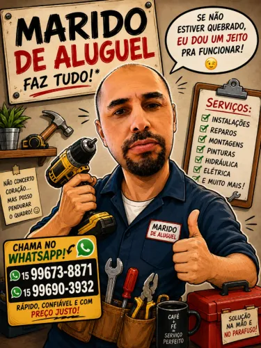 ?Marido de Aluguel chegou! Pra salvar o seu dia! Se tem problema na sua casa, Ele resolve