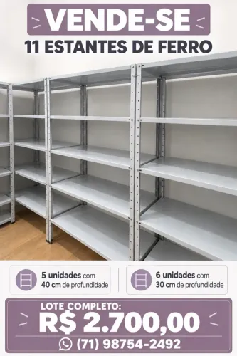 11 Estantes De Aço Galvanizado 6 Prateleiras 198x90cm Resistente