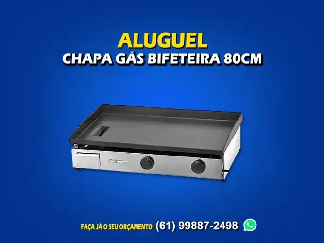 Aluguel chapa bifeteira gás 80cm