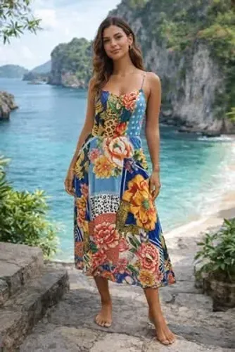 vestido farm midi estampado