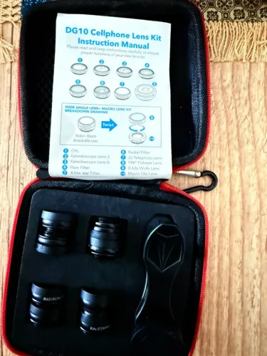 Kit de Lentes e Filtros 10 em 1 para Celular DG10 com Estojo - Universal