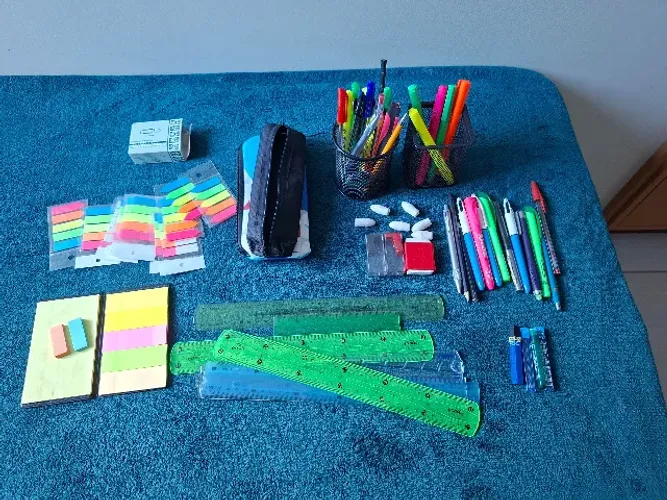 Kit de Papelaria Completo com Estojo Organizadores e Escrita
