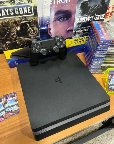 Ps4 slim 1tb mídia física + controle 