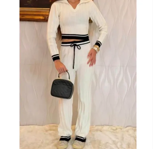 Vendo conjunto tricot branco