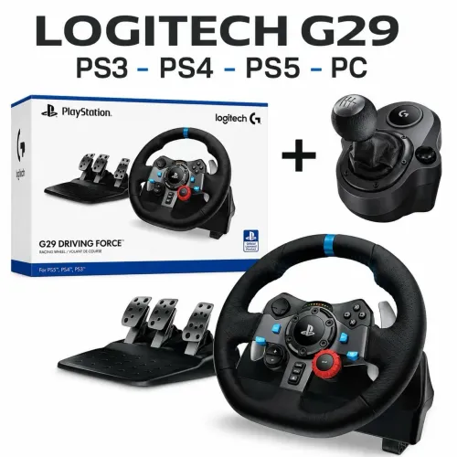 LOGITECH G29 DRIVING FORCE + CÃMBIO SHIFTER PS5 PS4 PS3 PC