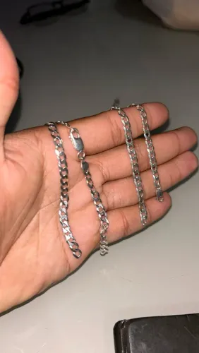  pulseira de prata 5mm duas unidades