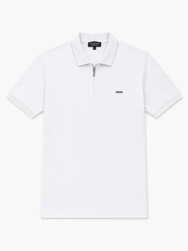 Camisa polo Lyocel paradise Branca G NOVA perfeita masculina com ziper