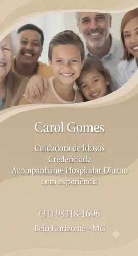 Cuidadora de idosos/Acompanhante hospitalar 