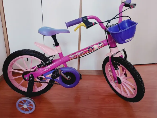 Bicicleta infantil nathor aro 16 roxa e rosa