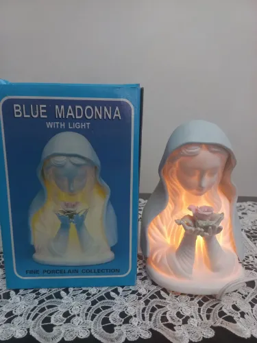 ABAJUR PORCELANA NOSSA SENHORA 20 CM NOVO