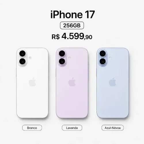 Apple iPhone 17 6,3" 256GB 5G Varias Cores Novo Open Box 1 Ano Garantia 