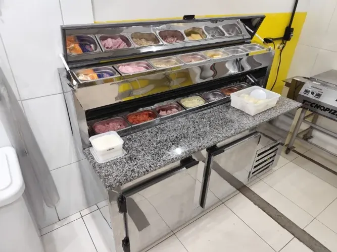 Balcão para preparar pizza,pastel,pizzaiolo condimentadora