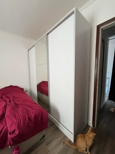 Guarda Roupa Casal Armário Quarto 100% MDF Com Espelho Madesa Royale 3 Portas Cor Branco