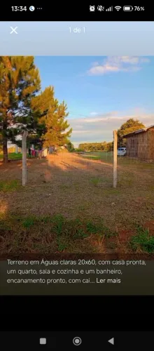 Terreno em águas claras