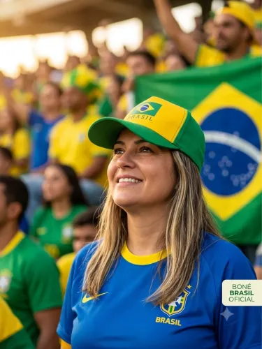 Boné Brasil verde e amarelo