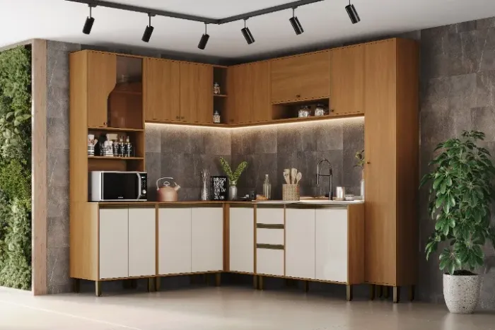 Cozinha Completa 100% MDF 15mm! Padrão Planejado c/ Freio e Corrediça Telescópica