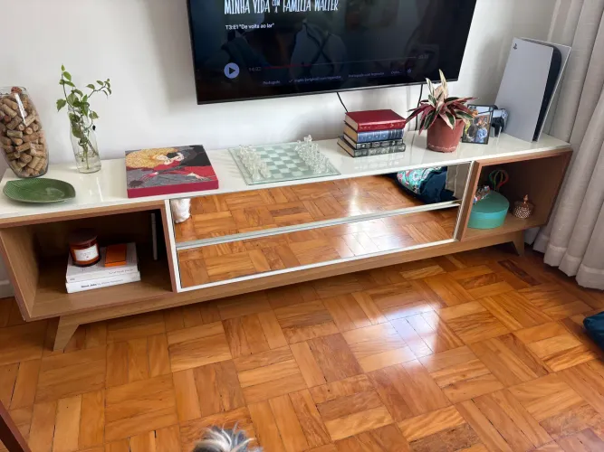 Rack espelhado mid-century 220 x 35