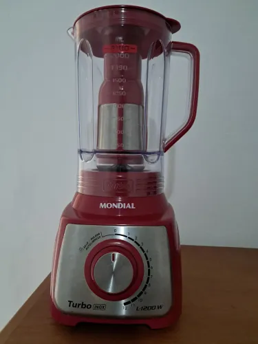 Liquidificador Mondial Turbo L-1200W 127V Vermelho Inox