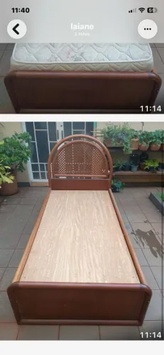 Cama solteiro madeira com colchão