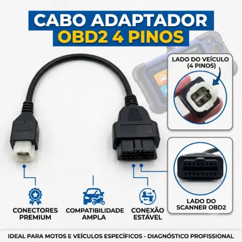 Cabo Adaptador OBD2 4 Pinos