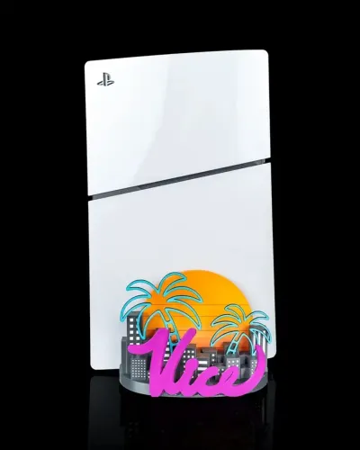 Suporte para PS5 Fat e Slim estilo Vice City - Impresso em 3D