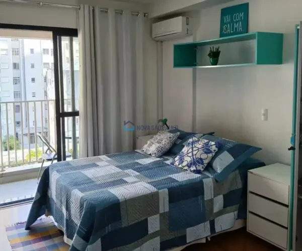 Studio novo na Republica a venda, pronto para morar, mobiliado e 1 vaga de garagem