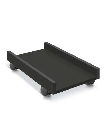 Suporte De Gabinete Cpu Computador Preto C/ Rodas Mdf