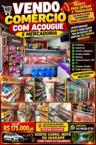 Vendo comércio e açougue com pleto