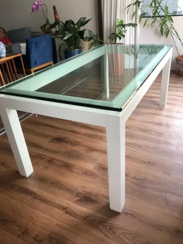 mesa de jantar de vidro otimo estado