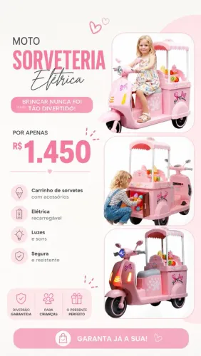 Moto elétrica sorveteria 12v