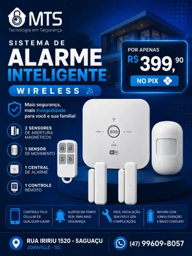 Sistema de Segurança sem fio Wi-Fi - Fácil Instalação