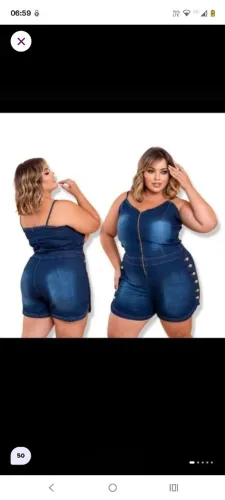 Macaquinho plus size Tam 50